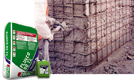 FLUECO 80 T2  Two-component thixotropic fibre-reinforced mortar with low elastic modulus and shrinkage compensation Ideal for structural restorations in aggressive environments and in the presence of load-deformation - For layers up to 3 cm thick
