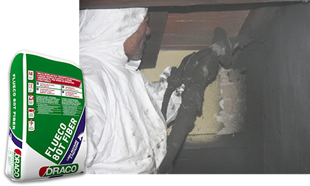 FLUECO 80 T FIBER is a one-component, pre-blended cement-based mortar that is fibre-reinforced with polymer fibres with microstructural activity and fibre-reinforced with inorganic fibres being alkali resistant, stainless and flexible, to be mixed with water to obtain shrinkage-compensated thixotropic mixes.