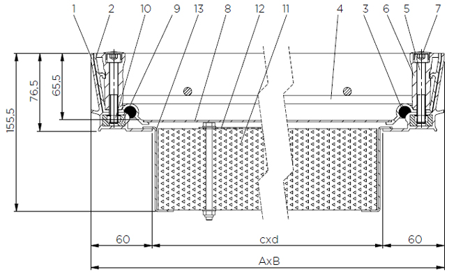 BVA-Thermo от екстриудиран алуминий е капак за шахта с топлоизолация