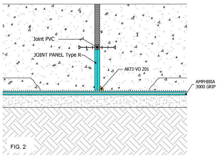 Приложение на водиспиращият панел JOINT PANEL Type R във фуги, в комбинация с PVC профили 