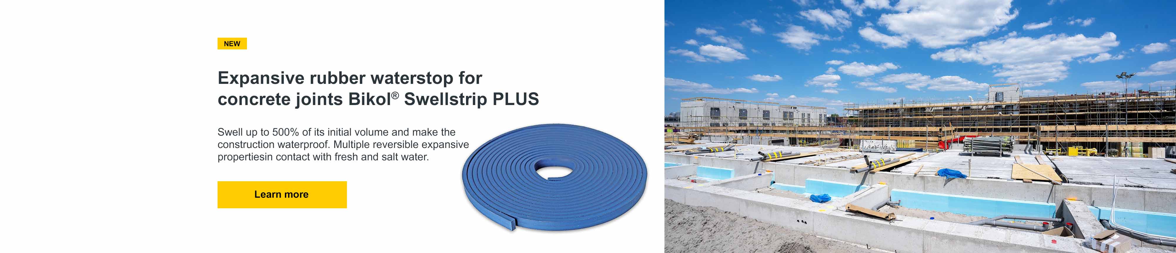 Еxpansive rubber waterstop for the sealing of concrete construction Bikol Swellstrip Plus