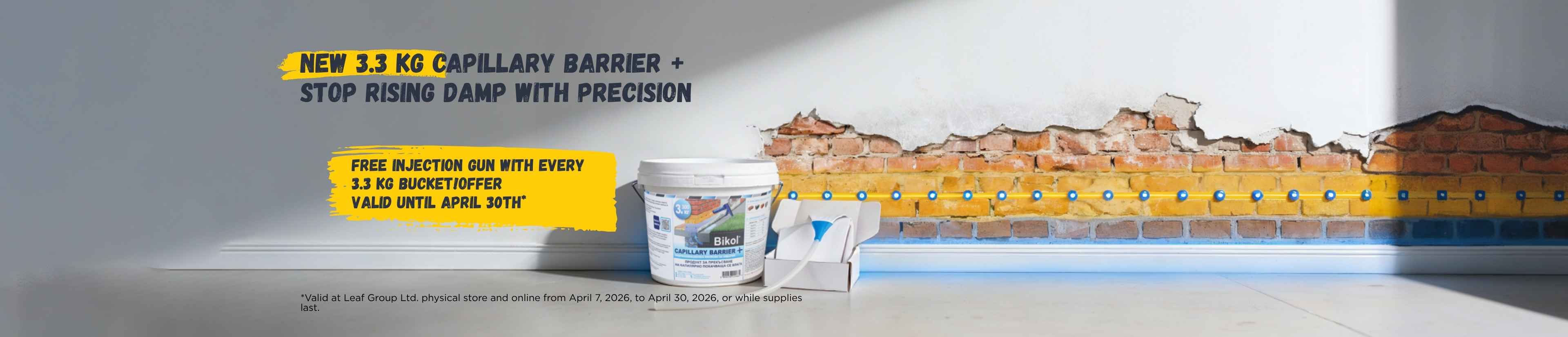 New Bikol Capillary Barrier + package for interrupting capillary rising moisture in masonry