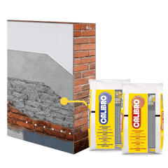 CALIBRO PLUS EVAPORATION се използва при стени с видими влага и солни отложения, причинени от капилярно покачваща се вода.