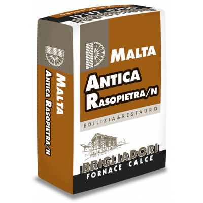 Malta Antica Rasopietra/N is a ready to use waterproofed mortar made of Natural Hydraulic Lime NHL 5 of our production (certified according to EN 459-1) and selected sands. It is specially formulated for walls joints, brick grouting, stones and tuff, old building restoration of historical interest, country houses, etc. No resin product.