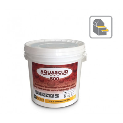 AQUASCUD 500 е пастообразна хидроизолация с посипка на основата на силан модифицирани полимери, без разтворители, готово за употреба без разреждане.