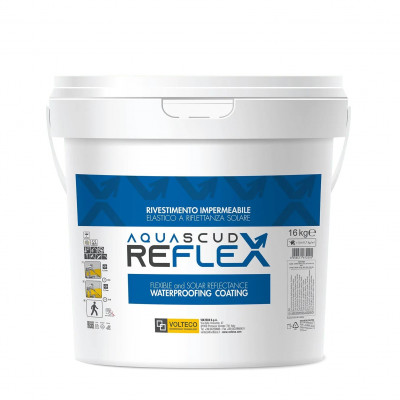 AQUASCUD REFLEX is a solvent-free, ready-to-use, cold-cured, elastic, waterproofing coating based on acrylic resins in water emulsion.