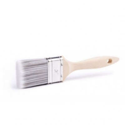 This synthetic paint brush is a versatile tool for applying a wide range of paints and coatings. It features a comfortable wooden handle and flexible synthetic bristles that ensure smooth, even coverage and an excellent finish.