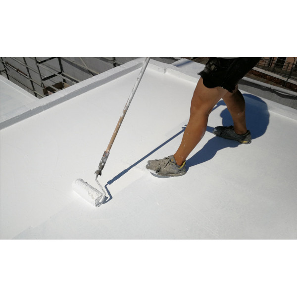 The coating is semi-gloss white with a high solar reflectance index (SRI).