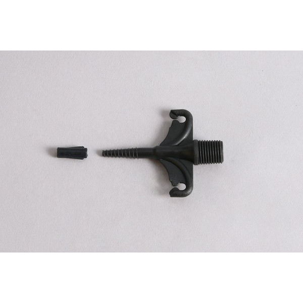 Пластмасов мулти пакер за плочки Ø 6 × 70 мм, предназначен за инжектиране на смоли и суспензии през фуги в керамични настилки. С вътрешен конус за материален цилиндър, външна резба R ¼", уплътнителна и стягаща гума. Подходящ за нисконалягани инжекции при ремонт на кухи плочки и фини пукнатини.