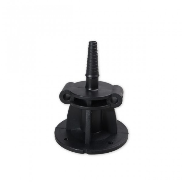 A professional-grade polymer conical packer designed for the precise positioning of injection lines through formwork panels. This component ensures an accessible and secure connection point for injection equipment after formwork removal, protecting the circuit from concrete ingress.